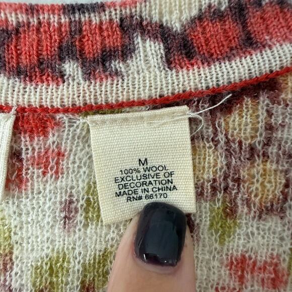 Anthropologie Sleeping On Snow | Y2K Whimsical Floral Wool Henley Size Medium - Picture 4 of 8